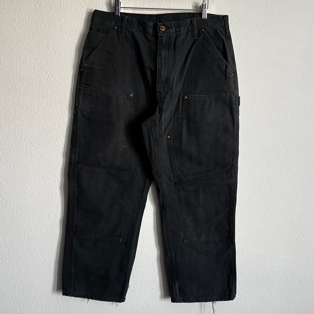Carhartt B136 BLK faded black double knee work wear carpenter pants